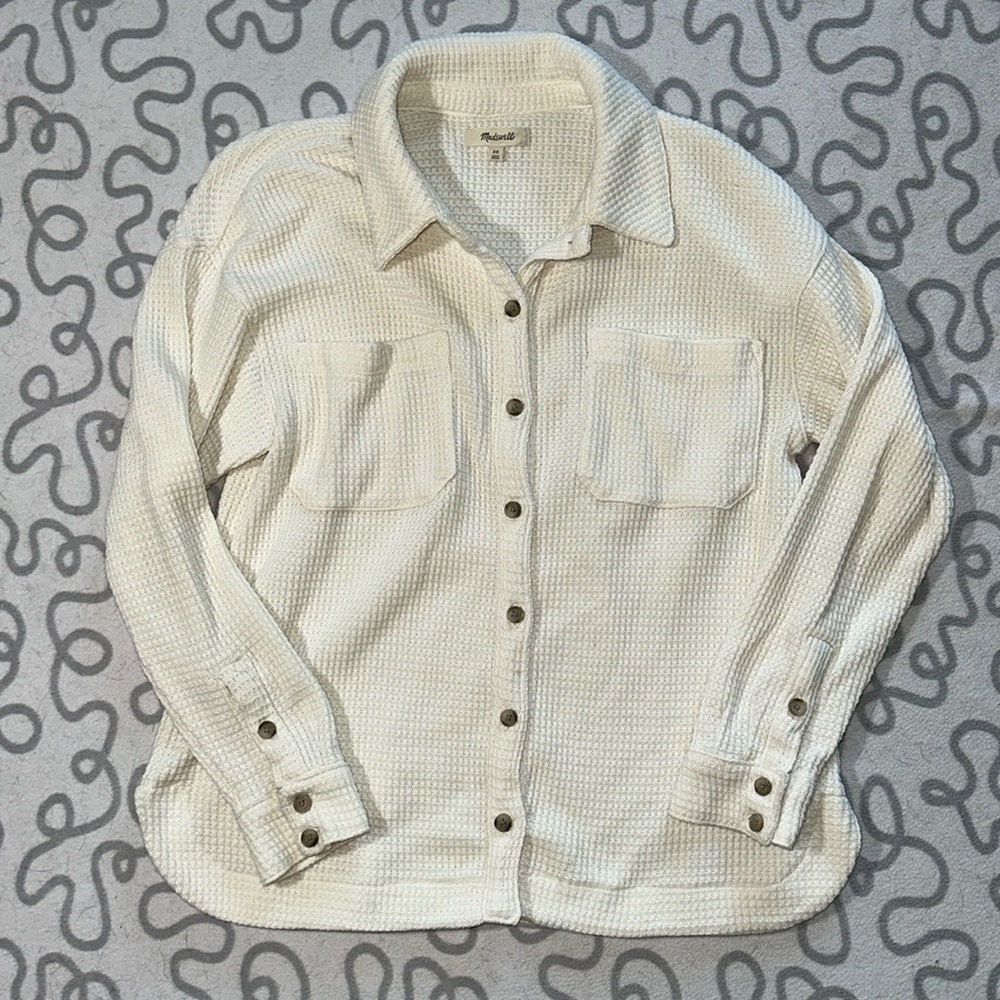 Madewell Waffle Knit Shirt Jacket